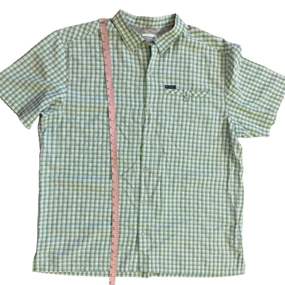 Columbia Men’s Green White Checked Plaid Button Down Shirt 2XL - Picture 4 of 10